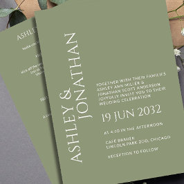 モダン結婚はっきりしたAll-in-One 招待状