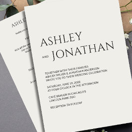 モダン結婚はっきりしたAll-in-One 招待状