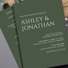 モダン結婚はっきりしたAll-in-One 招待状