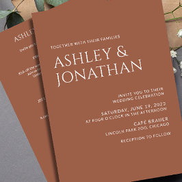 モダン結婚はっきりしたAll-in-One 招待状