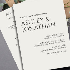 モダン結婚はっきりしたAll-in-One 招待状