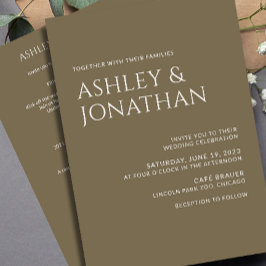 モダン結婚はっきりしたAll-in-One 招待状