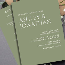 モダン結婚はっきりしたAll-in-One 招待状