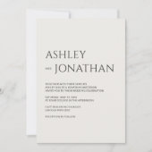 モダン結婚はっきりしたAll-in-One 招待状 (正面)