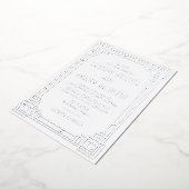 モダン結婚アールデコ銀 箔招待状 (回転した状態)