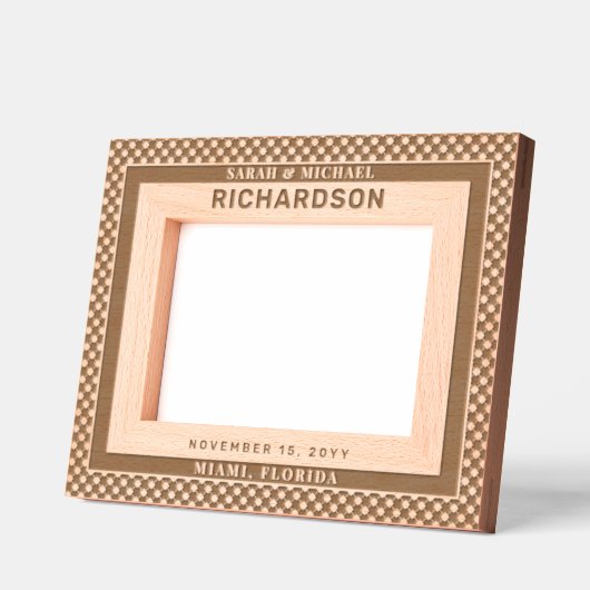 モダン結婚エレガントの贈りパーソナライズされた物 レーザー彫刻フレーム (左)