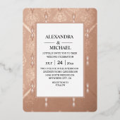 モダン結婚エレガントアールデコ箔招待状 箔招待状 (正面)