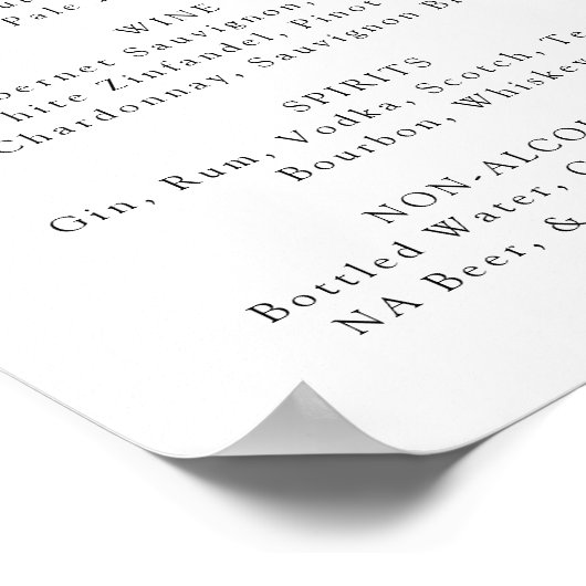 モダン結婚エレガントタイポグラフィのメニュー記号 ポスター (角)