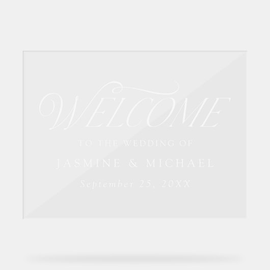 モダン結婚エレガントタイポグラフィ歓迎 アクリルサイン (正面)