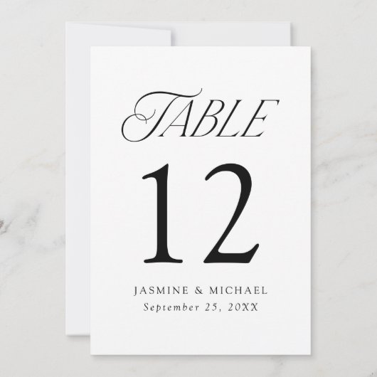 モダン結婚エレガントタイポグラフィ表 (裏面)