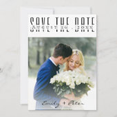 モダン結婚エレガントフォントの写真の日付の保存 セーブザデート (正面)