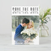 モダン結婚エレガントフォントの写真の日付の保存 セーブザデート (スタンド正面)