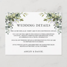 モダン結婚エレガント詳細カード ポストカード