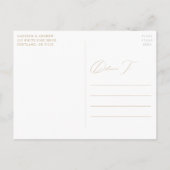 モダン結婚エレガント金ゴールド インビテーションポストカード (裏面)