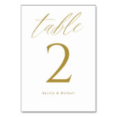モダン結婚エレガント金ゴールド テーブルナンバー (裏面)