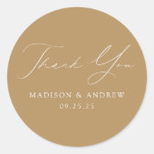 モダン結婚エレガント金ゴールド ラウンドシール (正面)