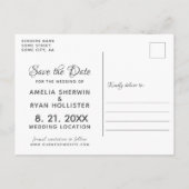 モダン結婚エレガントscriptのphoto日付を保存する 案内ポストカード (裏面)