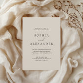 モダン結婚エレガントTaupe & Black 招待状