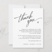 モダン結婚カジュアルおもしろいの手書きハート サンキューカード (正面)