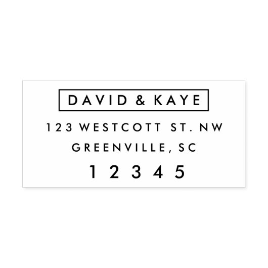 モダン結婚カップル差出人住所 セルフインキングスタンプ (デザイン)