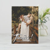 モダン結婚クラシック感謝していの写真シャンパン金ゴールド サンキューカード (スタンド正面)