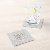 モダン結婚クラシック金ゴールドエレガント型 スクエアペーパーコースター (インサイチュ)