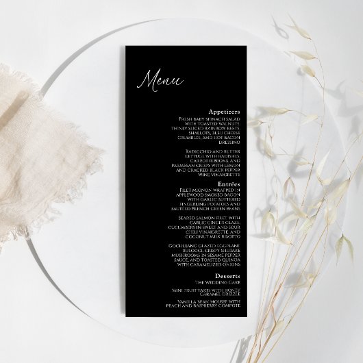 モダン結婚クラシックBlackのFlat Menu メニュー