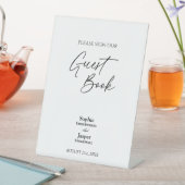 モダン結婚クラシックGuest Book Sign 台座サイン (インサイチュ)