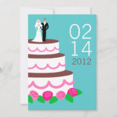 モダン結婚ケーキ結婚式招待状 招待状 (正面)