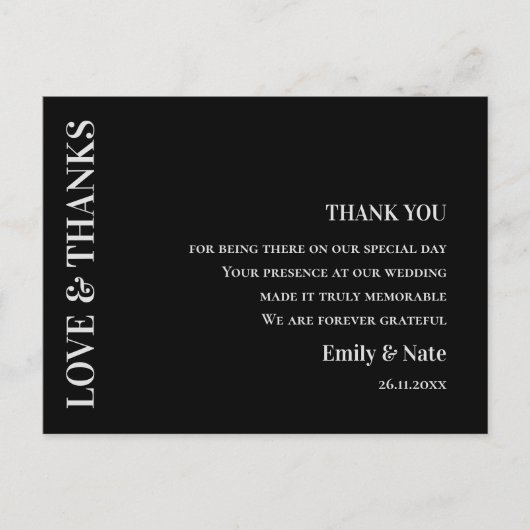 モダン結婚コンテンポラリー白黒 ポストカード (正面)