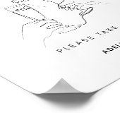 モダン結婚シャンパンサイン ポスター (角)