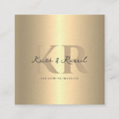 モダン結婚シンプルのQRコード金ゴールド招待状 エンクロージャーカード (正面)