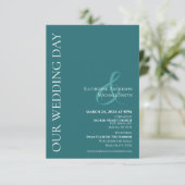 モダン結婚シンプルエメラルド・グリーン – 招待状 (スタンド正面)