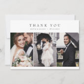 モダン結婚シンプル写真のWノートマルチフォト サンキューカード (正面)