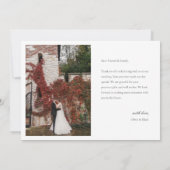 モダン結婚シンプル写真のWノートマルチフォト サンキューカード (裏面)