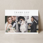 モダン結婚シンプル写真のWノートマルチフォト サンキューカード<br><div class="desc">横向シンプルきモダンの結婚サンキューカードとメモ。4枚</div>