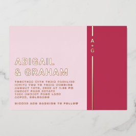 モダン結婚シンプル招待状 箔招待状