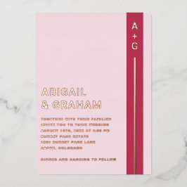 モダン結婚シンプル招待状 箔招待状