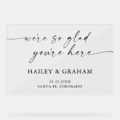 モダン結婚シンプル書道エレガント歓迎 アクリルサイン (正面)