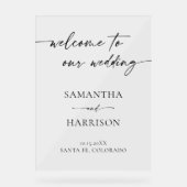 モダン結婚シンプル書道エレガント歓迎 アクリルサイン (正面)
