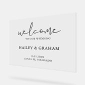 モダン結婚シンプル書道エレガント歓迎 アクリルサイン (傾斜)