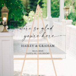 モダン結婚シンプル書道エレガント歓迎 アクリルサイン