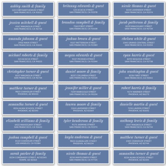 モダン結婚シンプルChicのゲスト名のアドレス シール (正面)