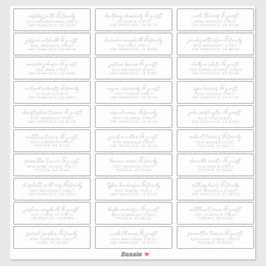 モダン結婚シンプルChicのゲスト名のアドレス シール