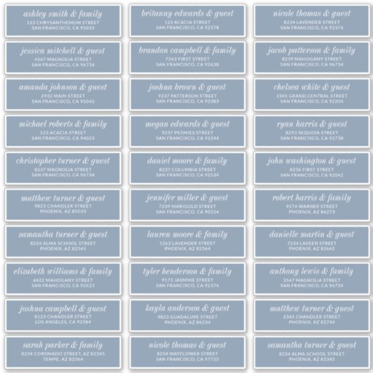 モダン結婚シンプルChicのゲスト名のアドレス シール (正面)