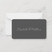 モダン結婚シンプルChic's No MealオプションRSVP ノートカード (裏面)