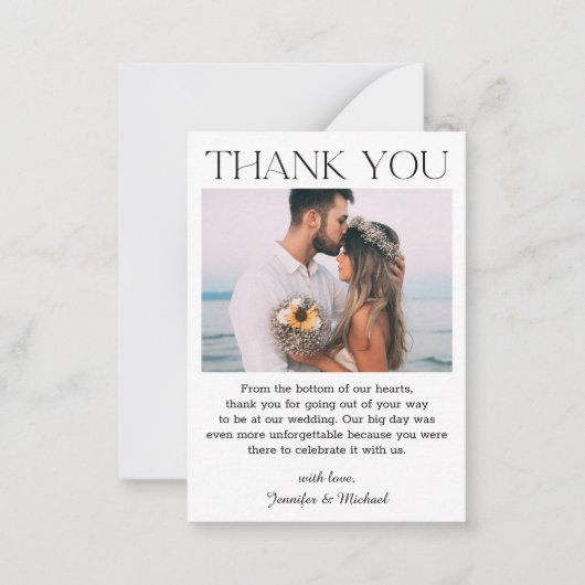 モダン結婚シンプルScriptの写真感謝していyou ノートカード (正面)