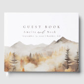 モダン結婚ズゲストブックキャ素朴ビン ゲストブック (正面)