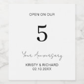 モダン結婚ズゲストブックブライダルシャワー婚約 ワインラベル (シングルラベル)