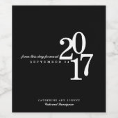 モダン結婚タイポグラフィ日 ワインラベル (シングルラベル)